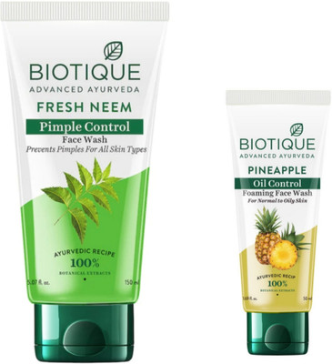 BIOTIQUE Fresh Neem  150ml & Pineapple  50ml. Face Wash(200 ml)