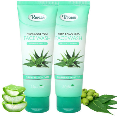 Rovaan Neem & Aloe Vera Pack of 2|Prevents Acne & Pimple Face Wash(200 ml)