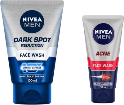 NIVEA Dark Spot Reduction -100ml & Acne - 50ml (Pack of 2) Face Wash(150 ml)