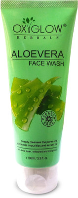 OXYGLOW Alovera ,Calms & Restores Skin,Controls Excess Oil,Moisturizer Face Wash(100 g)