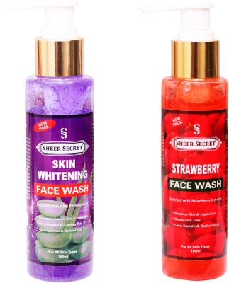 Sheer Secret Skin Whitening  100gm and Strawberry  100gm Combo Face Wash(200 ml)