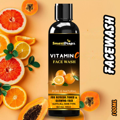 smartdrops Vitamin C  For gentle|| clarifies||(pack of 1) Face Wash(100 ml)