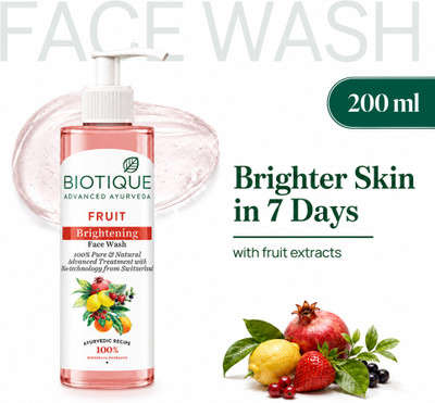 BIOTIQUE Fruit Brightening Ayurvedic & Organically Pure Face Wash(200 ml)