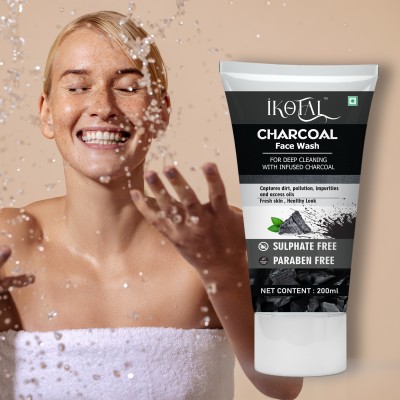 IKOTAL Charcoal  For Radiance & Clear Face / Removes Impurities / Men Women Face Wash(200 ml)