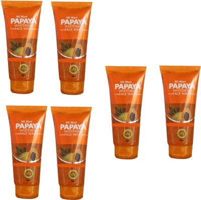 NG MART NG PAPAYA WHITENING FACEWSAH PACK OF - 6 Face Wash(420 g)