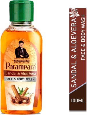 Parampara Ayurved Sandal & Aloevera Face & Body Wash 100ml Pack of 2 Face Wash(200 ml)