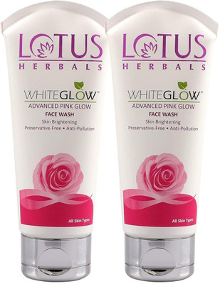 LOTUS HERBALS WhiteGlow Advanced Pink Glow  For Skin Brightening & Gentle Cleansing with Anti-Pollution Property, Preservative Free formula Face Wash(200 g)