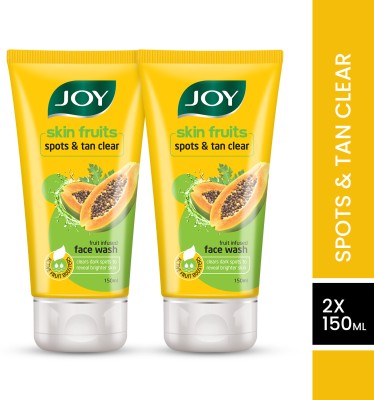 Joy Skin Fruits Spots & Tan Clear Papaya face wash (Pack of 2 x150ml) Face Wash(300 ml)