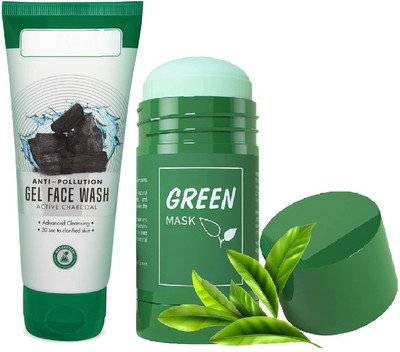 YAWI Gel  Active Charcoal Anti-Acne Moisturizing Refreshing Lazy Solid Mask Face Wash(105 ml)