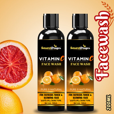 smartdrops Vitamin C  For improves texture|| revitalizes||(pack of 2) Face Wash(200 ml)