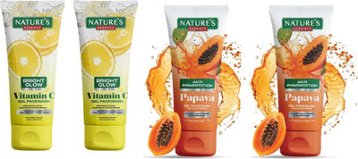 Nature's  50 ML - Vitamin C Qty-2 & Papaya Qty-2 Face Wash(200 ml)