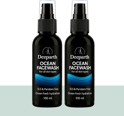 Deeparth Ocean for Men  | Oil Free Glow | Acne & Pimple Control | Pack of 2 (100ml Each) Face Wash(200 ml)