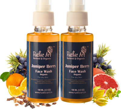 RUSTIC ART Juniper Berry  100ml (pack of 2) Face Wash(200 ml)