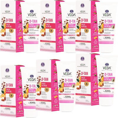 NG MART VEDA WALLNUT D-TAN FACE SCXRUBS FOR SPOTS REMOVEAL & GLOW FACE PACK OF 100gm x 6 Face Wash(600 ml)