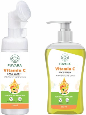 FUVARA VITAMIN C FOAMING FACE WASH 150ML&Vitamin C and Turmeric for Skin Illumination  250ML (COMBO) Face Wash(400 ml)