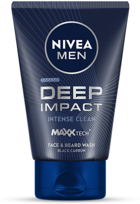 Nivea Men Deep Impact with Maxxtech, One  For Face & Beard Wash with Black Carbon Face Wash(100 g)