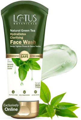 Lotus Botanicals Natural Green Tea HydraDetox Clarifying | Clear Toxins & Tighten Pores Face Wash(100 ml)