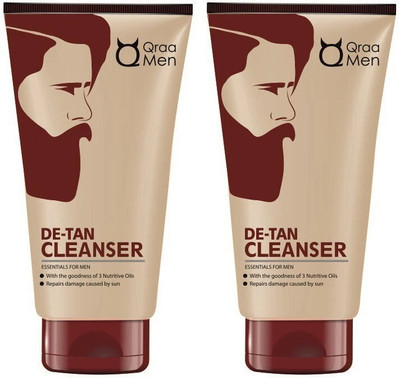 Qraa DE-TAN CLEANSER FOR MEN (PACK OF 2) Face Wash(200 g)