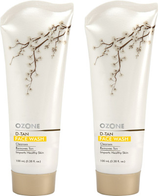 OZONE D-Tan  100 Ml - For Tan Removal. A Skin Brightening & Tan Removal Solution for All Skin Types. Face Wash(200 ml)