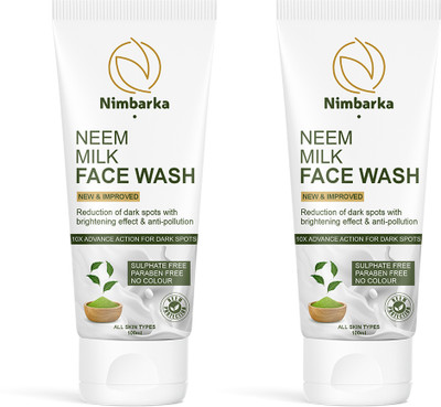 NIMBARKA NEEM MILK FACEWASH | REDUCTION OF DARK SPOTS WITH BRIGHTENING EFFECT & ANTI-POLLUTION | 100 ML PACK OF 2 Face Wash(200 ml)