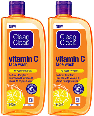 Clean & Clear Vitamin C| Reduces pimples | Enriched with Vitamin C to soothe skin Face Wash(480 ml)