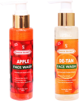 Sheer Secret Apple  100gm and Detan  100gm Face Wash(200 g)