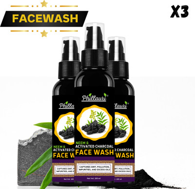 Phillauri Natural Activated Charcoal Facewash with Excess Oil Control Face Wash(300 ml)