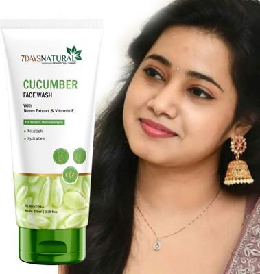 7days natural Refreshment Cucumber  for Gentle Cleansing and Rejuvenated Glow-100 ml Face Wash(100 ml)