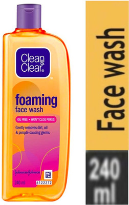 Clean & Clear Foaming face wash, oil free , Gently removes dirt , oil & pimple -causing germs ^* 240ml Face Wash(240 ml)
