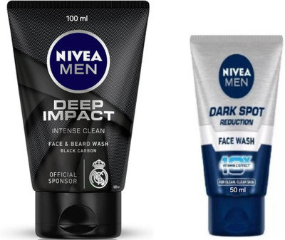 NIVEA Deep Impact - 100ml & Dark Spot Reductin - 50ml (Pack of 2) Face Wash(150 ml)