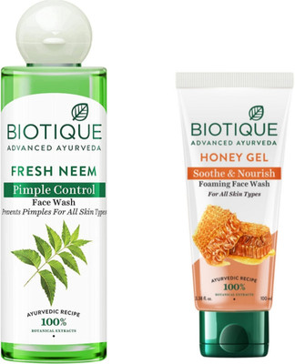 BIOTIQUE Fresh Neem  200ml & Honey Gel  100ml Face Wash(300 ml)
