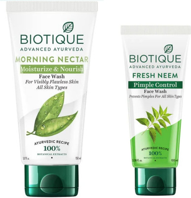 BIOTIQUE M Nectar 150ml & Neem 100ml Facewash Face Wash(250 ml)