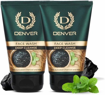 DENVER Deep Cleanse Facewash With Activated Charcoal and Mint Combo ( 2 X 100 gm ) Face Wash(200 g)