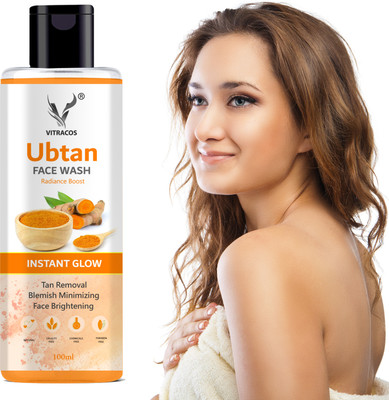 VITRACOS Deep Cleansing Ubtan  – Turmeric & Saffron for Natural Glow & Tan-Free Skin Face Wash(100 ml)