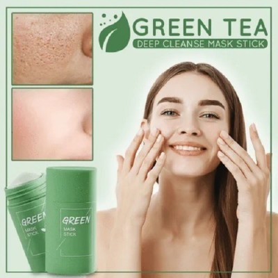 GABBU Green Tea Purifying Clay Stick Mud Mask Oil Control,Portable Cleansing Mask Mud Face Wash(40 g)