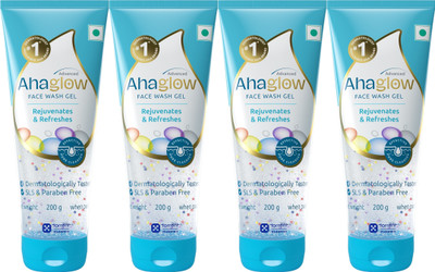 ahaglow Advanced  Gel 200g x Pack of 4 Face Wash(800 g)