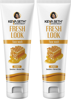 KEYA SETH AROMATHERAPY Fresh Look Honey Gel  Refreshing Foaming Soothes Inflamed Skin Enriched with Honey & Pure Essential Oil For All Skin Type, 100ml (Pack of 2) Face Wash(200 ml)