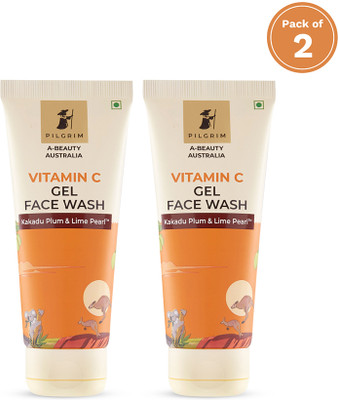 Pilgrim Vitamin C Gel  with Kakadu & Lime Pearl|Brightening Skin|Pack of 2 Face Wash(200 ml)