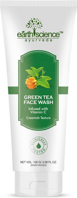 Earth Science Ayurveda Green Tea  with Vitamin C face Wash for Anti Aging ,Acne ,Glowing Skin Face Wash(100 g)