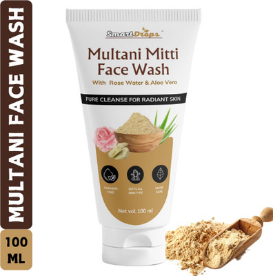 smartdrops  For Dry Skin with Multani Mitti For Tan removal and brightning Face Wash(100 ml)