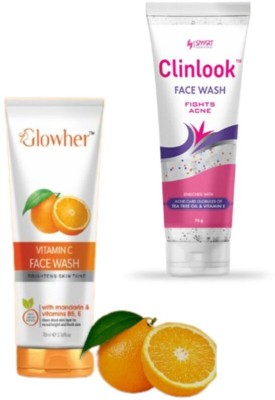 GLOWHER gel & Vitamin c combo face pack of 2 Face Wash(60 g)