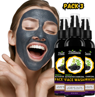 Phillauri Activated Charcoal Facewash with Excess Oil Control | For Brighter Glow | For All Skin Types Face Wash(300 ml)