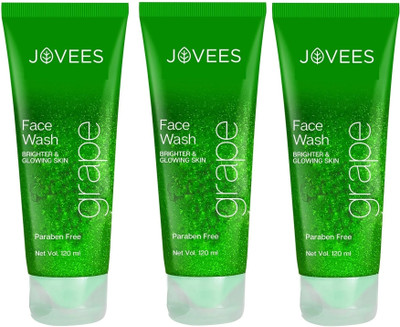 JOVEES Grape Face wash with pouch (Pack of 3)  Face Wash(360 ml)