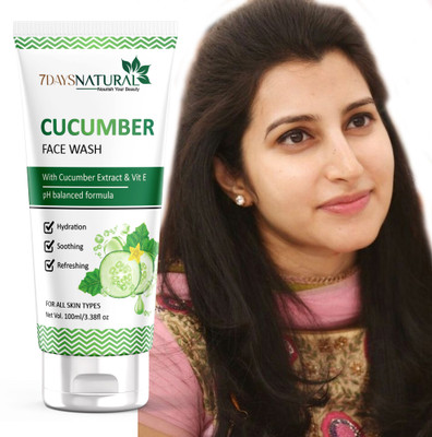 7days natural Refreshment Cucumber  for Gentle Cleansing and Rejuvenated Glow-100 ml Face Wash(100 ml)
