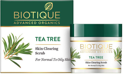Biotique Advanced Organics Tea Tree Skin Clearing Face Scrub for Normal to Oily Skin, 50g Scrub(50 g)