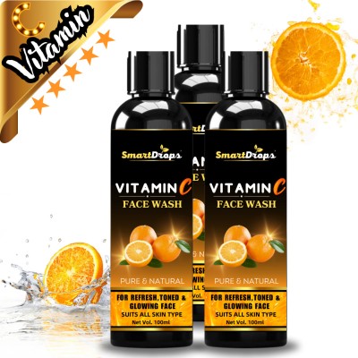 smartdrops Vitamin C  For clarifies||skin radiance||(pack of 3) Face Wash(300 ml)