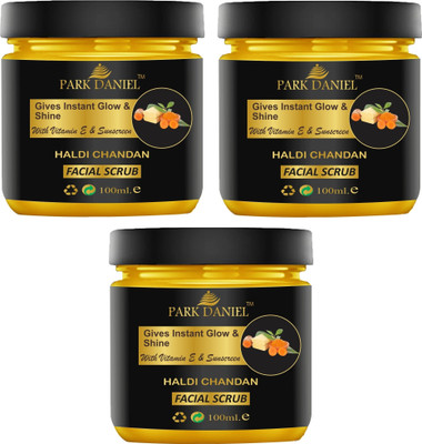 PARK DANIEL Haldi Chandan Face Cleanser Scrub Deep Cleansing Skin Pack of 3 100 ML(200 ML) Face Wash(300 ml)