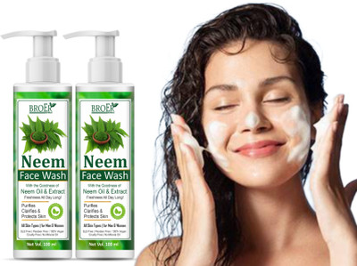 BROER Neem Turmeric 100ml (Pack Of 2) Face Wash(200 ml)