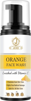 Jeko Orange Facewash Enriched With Vitamin C-Tan Removal FaceWash for Men & Women-Aloevera Extract, Papaya Extract, Rose Extract, Mango & Lemon Extract- Face Wash(150 ml)