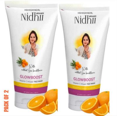 HGHASAYAGIRL NIDHI SKINCARE Glow Boost Vitamin C (pack of 2) 81 Face Wash(200 g)